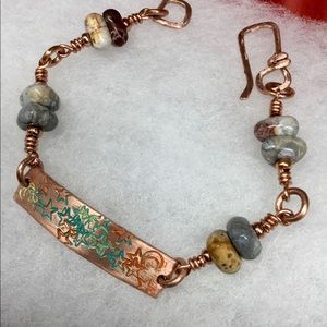 Unisex Stamped Chunky Copper Bracelet